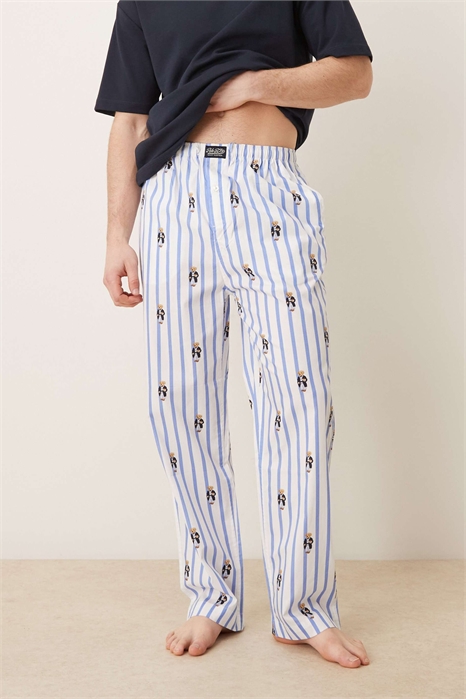 Пижамные брюки с изображением медведя артикул 154158047