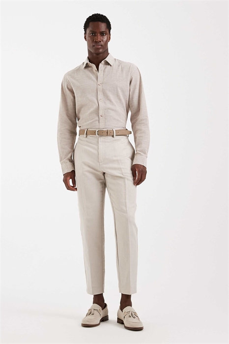 Элегантные брюки из льна с зауженным кроем артикул 153320643