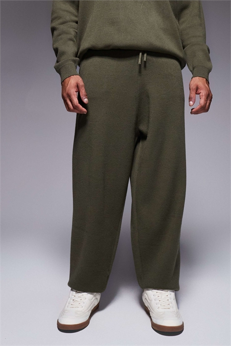 Широкие джоггеры из трикотажа с манжетами артикул 151187046