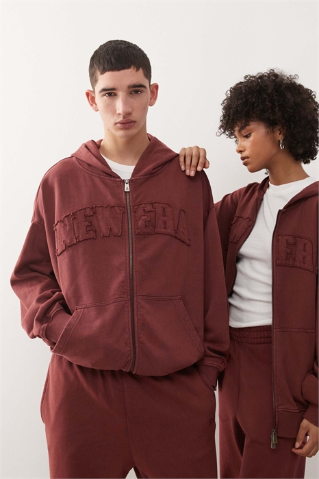 Худи с заниженными плечами, застежкой-молнией по всей длине и аппликацией с логотипом co-ord артикул 152319839