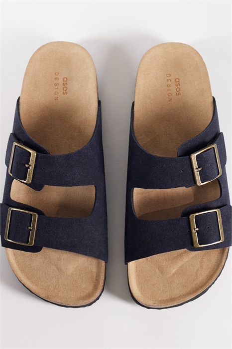 Сандалии на двух ремешках с пробковой подошвой артикул 154049356