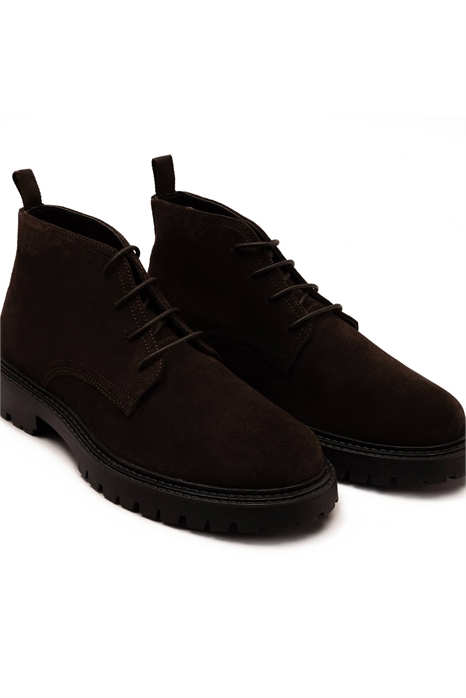 Кожаные ботинки-челси с шнурками из замши Axel, коричневого цвета артикул 153336650