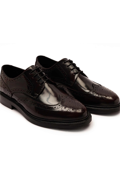 Кожаные туфли-дерби с броги и шнурками «Leon» артикул 153337731