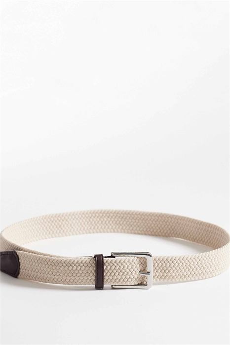Тканый ремень с контрастными коричневыми наконечниками артикул 154078711