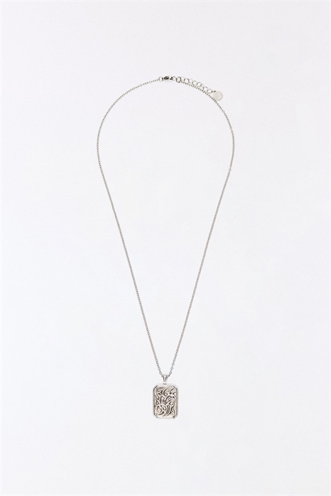 Стальное колье с подвеской из серебра артикул 156090276