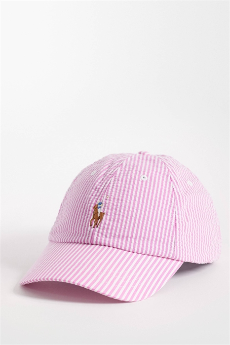 Бейсболка с логотипом из ткани «сирсакер» артикул 154151710