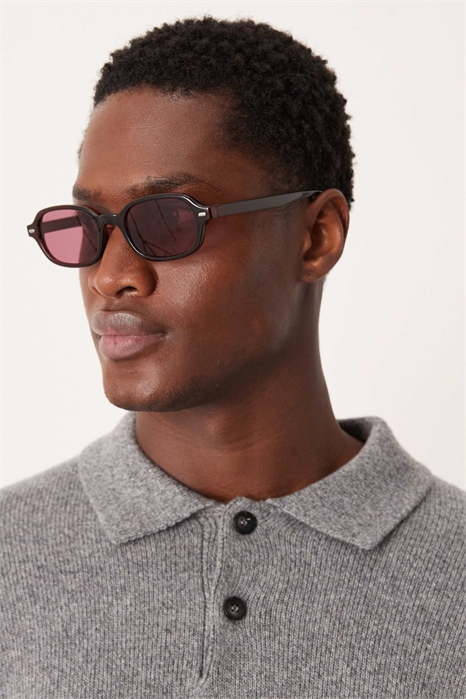 Тонкие солнцезащитные очки в форме изогнутого прямоугольника артикул 152195860