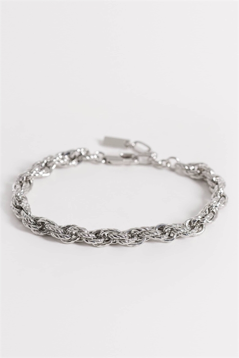 Браслет из плетеной цепочки с крупными звеньями и фактурной поверхностью артикул 155469718