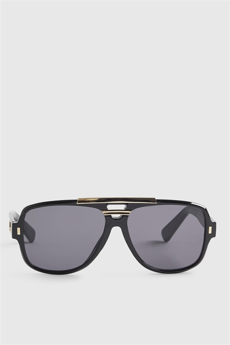Солнцезащитные очки-авиаторы с золотыми деталями артикул 156044101