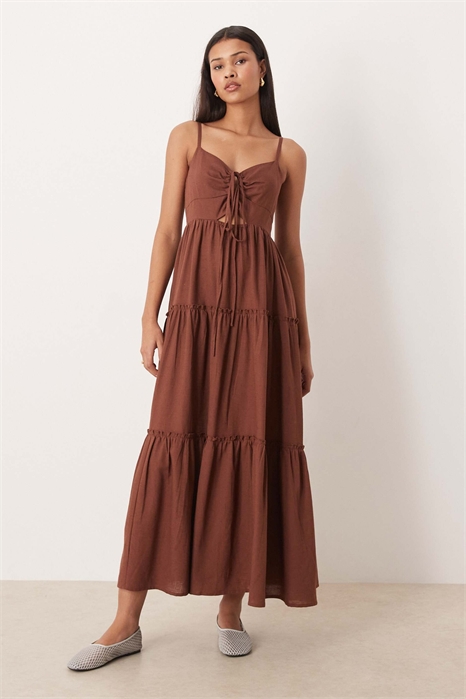 Макси-платье для пляжа Esmee с воланами артикул 152349062