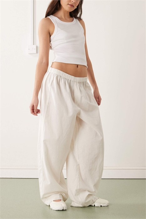 Штаны-клёш XL с льняными вставками артикул 152632498