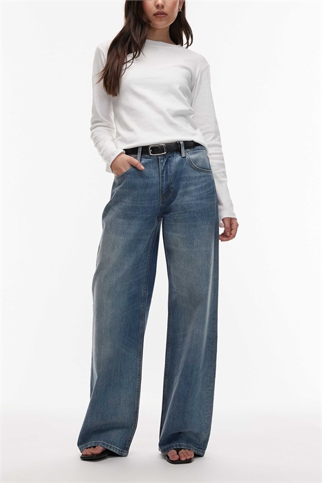 Джинсы с низкой посадкой и широкими брючинами артикул 154010140