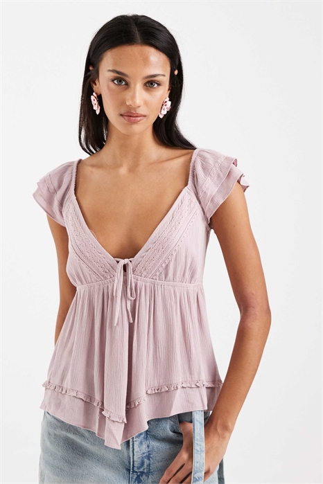 Топ-бабдолл в стиле бохо с рюшами артикул 155638030