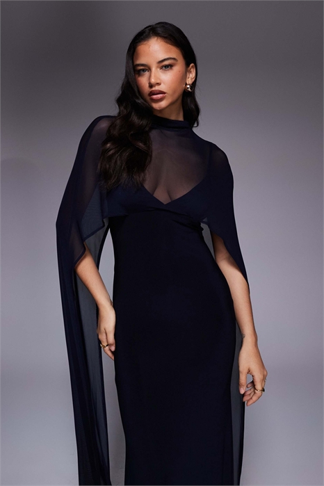 Платье-макси с объемным плащом артикул 153321570