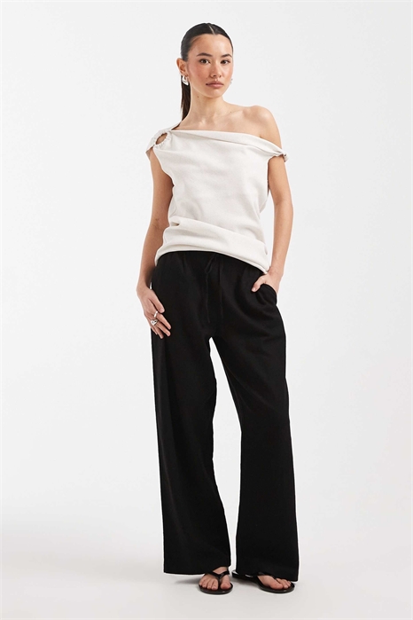 Брюки из льна с широкими брючинами артикул 155969330