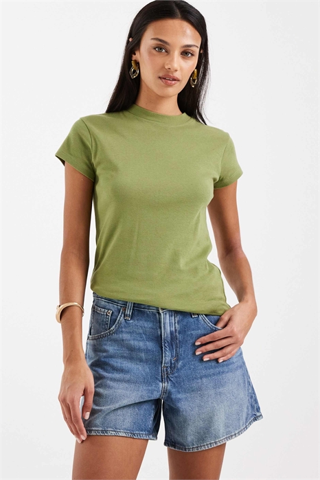 Джинсовые шорты с зауженной талией и длиной до середины бедра артикул 150014474