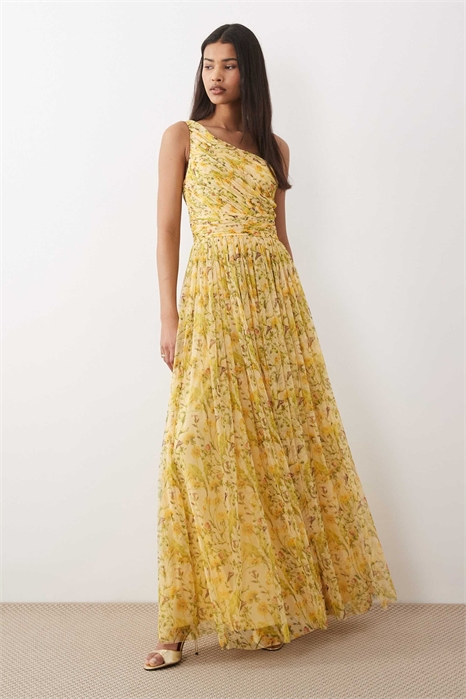 Макси-платье с одним плечом артикул 153248864