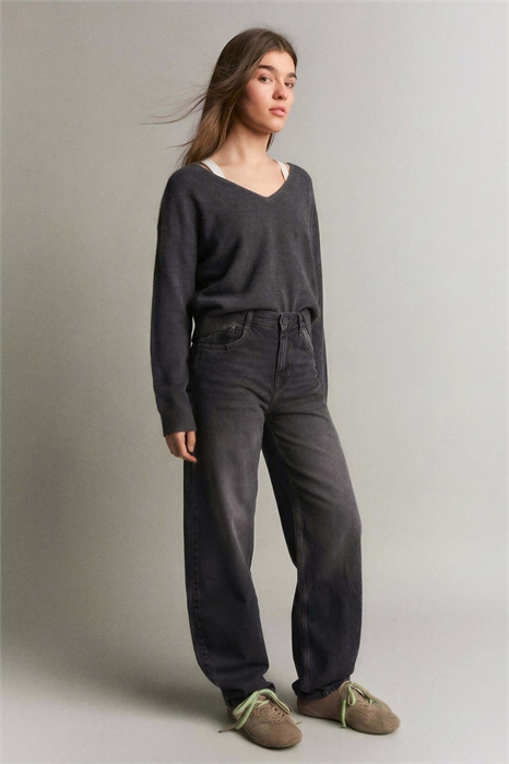 Джинсы-ботинки с высокой талией артикул 155688824