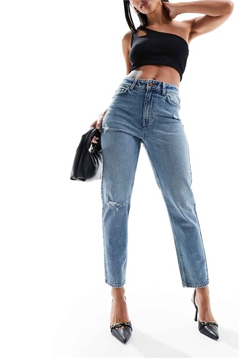 Джинсы-мама в стиле «риппд» артикул 133998789