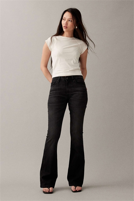 Джинсы с расклешенными брючинами артикул 148711539