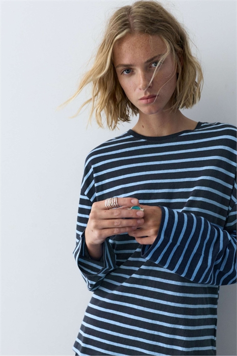 Футболка в полоску с длинными рукавами артикул 155649215