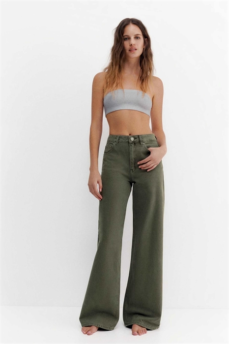 Джинсы с широкими брючинами артикул 156150722