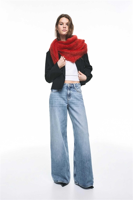 Джинсы с низкой посадкой и широкими брючинами артикул 154630494