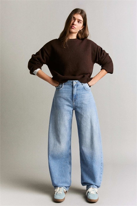 Джинсы-ботинки с высокой талией артикул 155688825