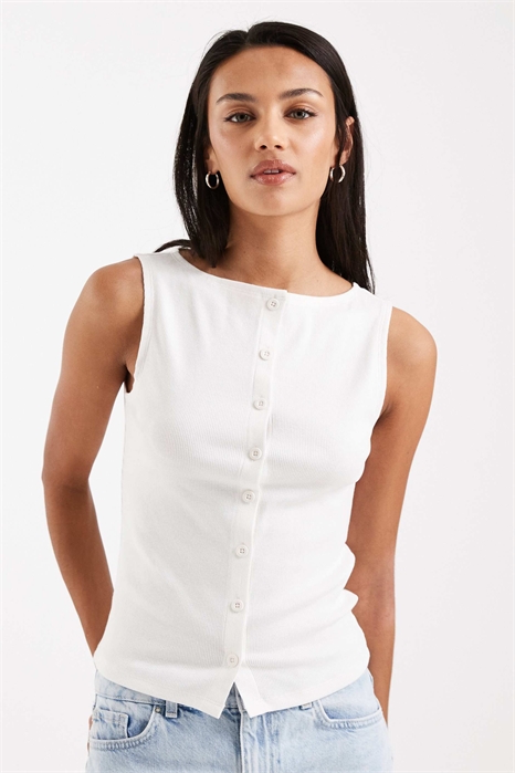 Топ с пуговицами и лодочным вырезом артикул 152151704