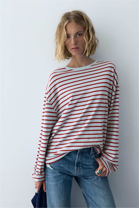 Футболка в полоску с длинными рукавами артикул 155649005