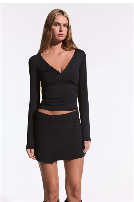 Футболка с длинным рукавом и сборками артикул 152588926