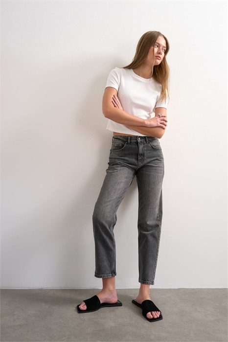 Джинсы Orson средней посадки, прямой крой, черный цвет, вымытый эффект артикул 149629193