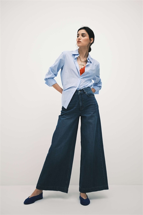 Джинсы-палаццо с широкими брючинами артикул 154585267