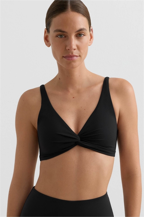 Бюстгальтер-топ с завязками на шее и эффектом корректирующего белья, черный артикул 156128039