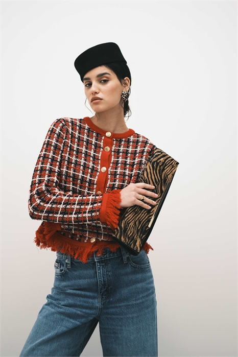 Вязаный твидовый кардиган co-ord артикул 155574538