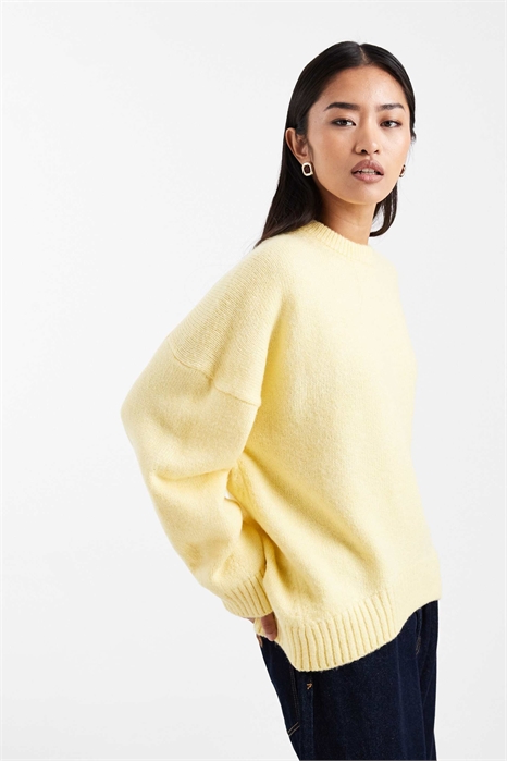 Свободный свитер с круглым вырезом и закруглённым низом артикул 153593508