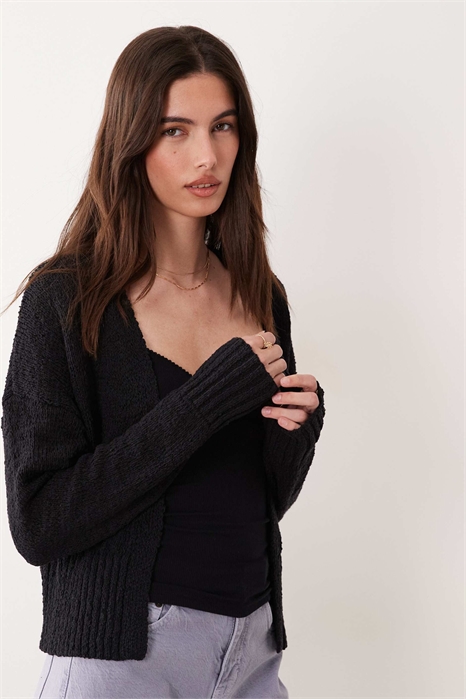 Кардиган с неровной текстурой от края до края артикул 153713494