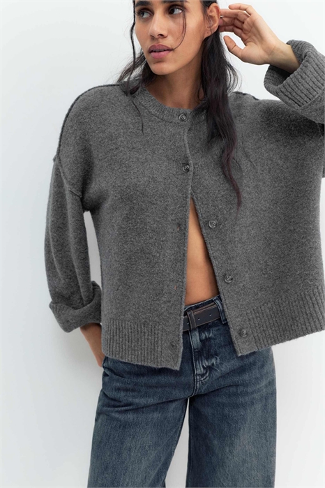 Кардиган с рукавами реглан и пуговицами артикул 152397398