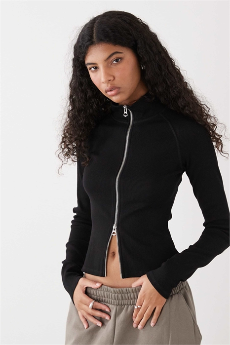 Толстовка с высоким воротником и застежкой-молнией, длинные рукава артикул 154840082