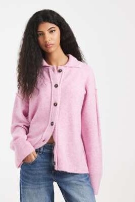 Кардиган с воротником-рукавом из трикотажа и декоративными швами артикул 152901052