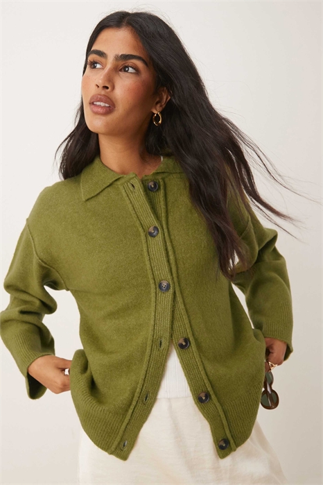 Кардиган с воротником-рукавом из трикотажа и декоративными швами артикул 143768193