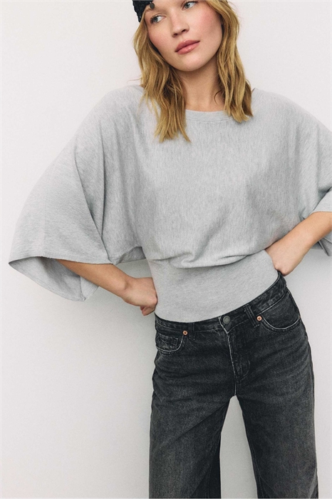 Свяжите свитер с рукавами «летучая мышь» артикул 155957706