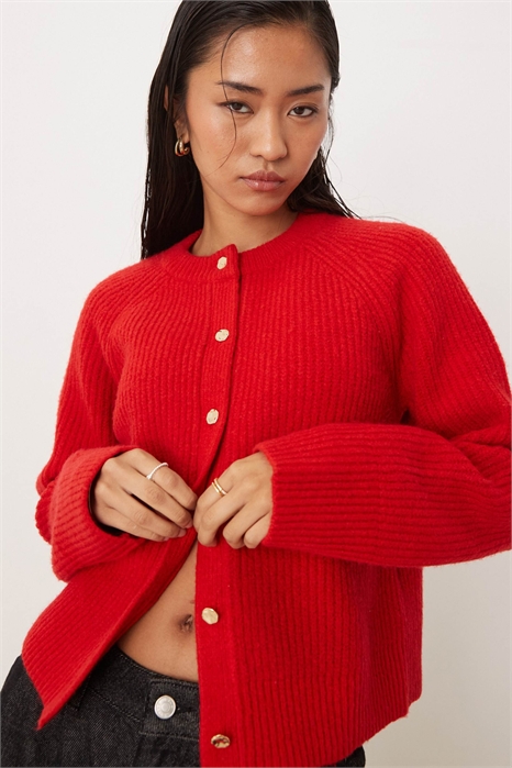 Кардиган с круглым вырезом и пуговицами артикул 154774128