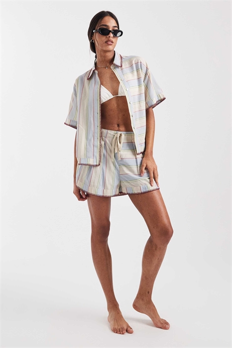 Шорты Sasha для пляжа с декоративной строчкой co-ord артикул 153080215