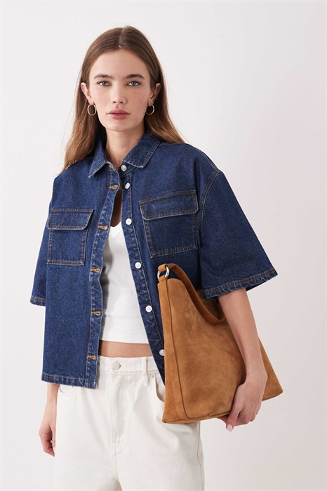 Рубашка из денима артикул 151637808