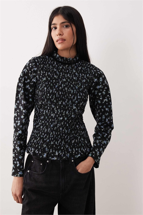 Топ с длинными рукавами и сборками, с открытой спиной артикул 152234028