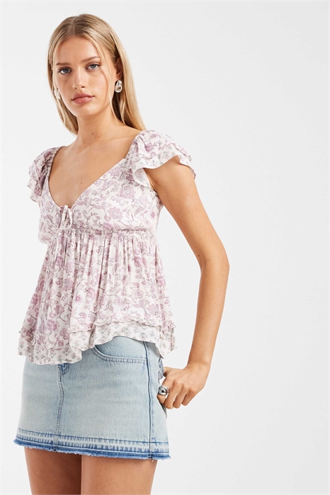 Топ-бабдолл в стиле бохо с рюшами артикул 155642583