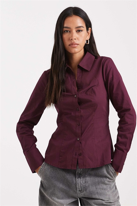 Рубашка из поплина приталенного кроя артикул 148635711