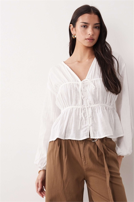 Блуза с длинными рукавами и застежкой на пуговицах спереди артикул 152232212