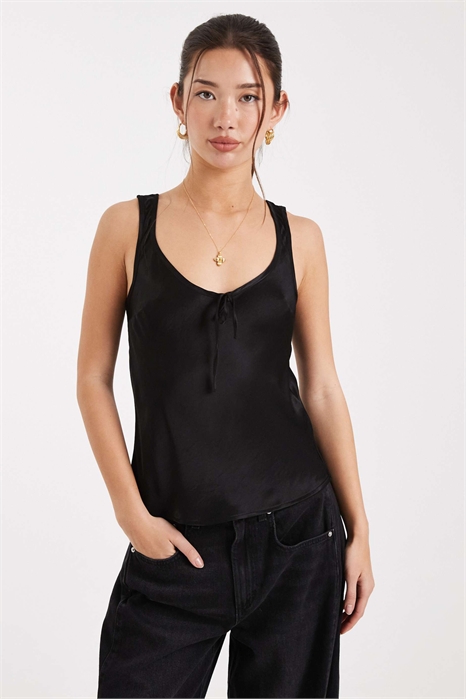 Топ с атласным круглым вырезом артикул 152234313